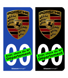 Porsche - Blason | Autocollant plaque immatriculation