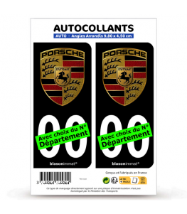 Porsche - Blason | Autocollant plaque immatriculation