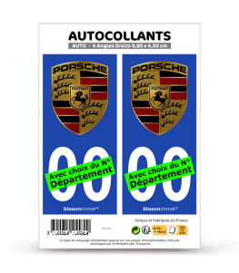 Porsche - Blason | Autocollant plaque immatriculation