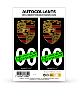 Porsche - Blason | Autocollant plaque immatriculation