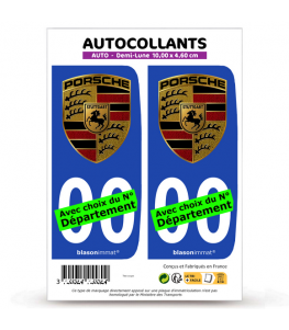 Porsche - Blason | Autocollant plaque immatriculation