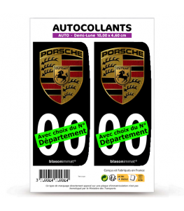 Porsche - Blason | Autocollant plaque immatriculation