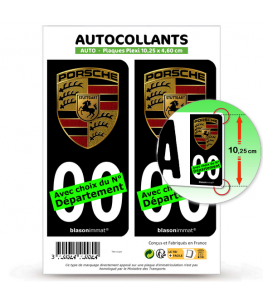 Porsche - Blason | Autocollant plaque immatriculation