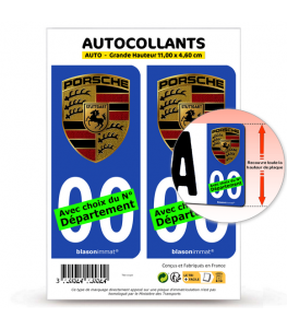 Porsche - Blason | Autocollant plaque immatriculation