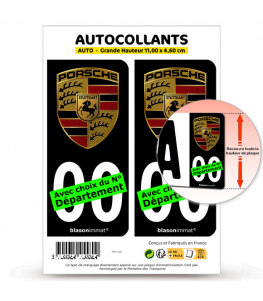 Porsche - Blason | Autocollant plaque immatriculation