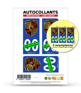 Porsche - Blason | Autocollant plaque immatriculation