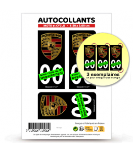 Porsche - Blason | Autocollant plaque immatriculation