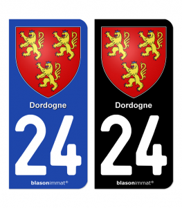 24 Dordogne - Armoiries | Autocollant plaque immatriculation