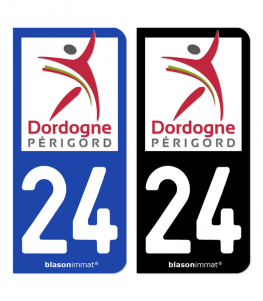 24 Dordogne - Département | Autocollant plaque immatriculation