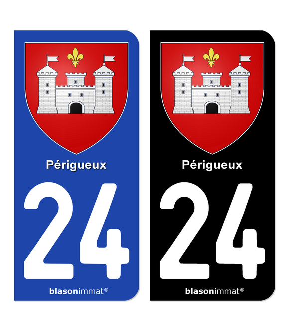 24 Périgueux - Armoiries | Autocollant plaque immatriculation