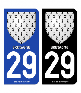 29 Bretagne - Armoiries | Autocollant plaque immatriculation