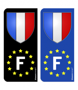 F France Blason - Identifiant Européen | Autocollant plaque immatriculation