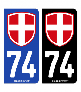 74 Pays de Savoie - Blason | Autocollant plaque immatriculation