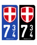 734 Pays de Savoie - Blason | Autocollant plaque immatriculation