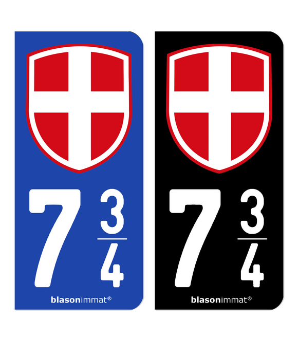 734 Pays de Savoie - Blason | Autocollant plaque immatriculation