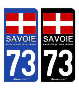 73 Savoie - Drapeau | Autocollant Plaque Immatriculation