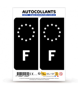 F France - Identifiant Européen | Autocollant plaque immatriculation