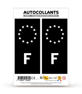 F France - Identifiant Européen | Autocollant plaque immatriculation