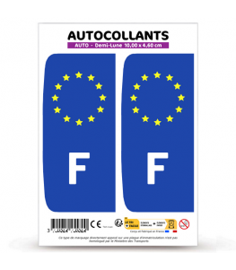 F France - Identifiant Européen | Autocollant plaque immatriculation