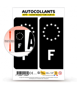 F France - Identifiant Européen | Autocollant plaque immatriculation