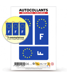 F France - Identifiant Européen | Autocollant plaque immatriculation