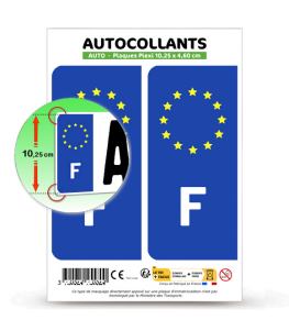 F France - Identifiant Européen | Autocollant plaque immatriculation