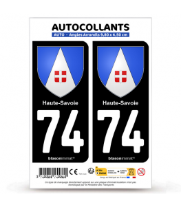 74 Haute-Savoie - Armoiries | Autocollant plaque immatriculation