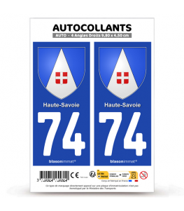 74 Haute-Savoie - Armoiries | Autocollant plaque immatriculation