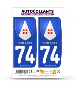 74 Haute-Savoie - Armoiries | Autocollant plaque immatriculation