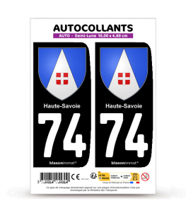 74 Haute-Savoie - Armoiries | Autocollant plaque immatriculation