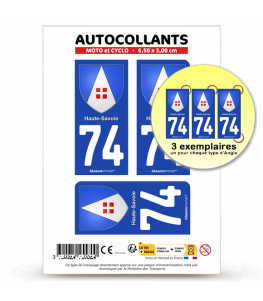 74 Haute-Savoie - Armoiries | Autocollant plaque immatriculation