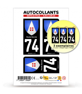 74 Haute-Savoie - Armoiries | Autocollant plaque immatriculation