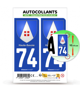 74 Haute-Savoie - Armoiries | Autocollant plaque immatriculation