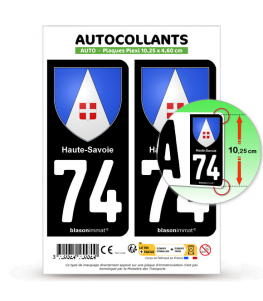 74 Haute-Savoie - Armoiries | Autocollant plaque immatriculation