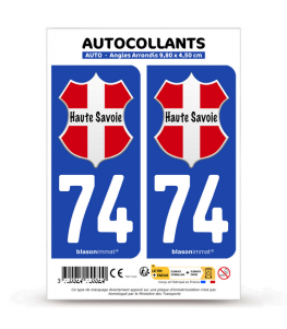 74 Haute-Savoie - Authentique | Autocollant plaque immatriculation