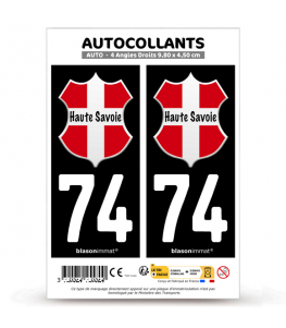 74 Haute-Savoie - Authentique | Autocollant plaque immatriculation