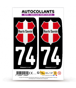 74 Haute-Savoie - Authentique | Autocollant plaque immatriculation