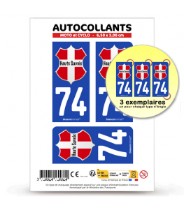 74 Haute-Savoie - Authentique | Autocollant plaque immatriculation