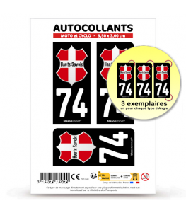 74 Haute-Savoie - Authentique | Autocollant plaque immatriculation