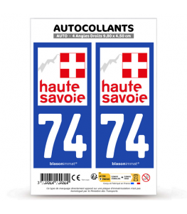 74 Haute-Savoie - Département | Autocollant plaque immatriculation