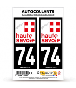 74 Haute-Savoie - Département | Autocollant plaque immatriculation