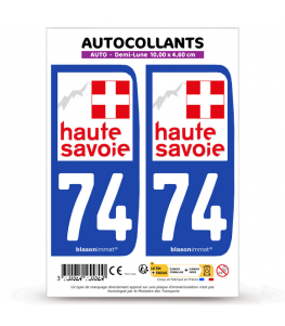 74 Haute-Savoie - Département | Autocollant plaque immatriculation