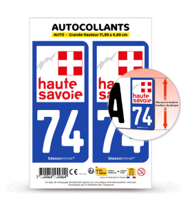 74 Haute-Savoie - Département | Autocollant plaque immatriculation