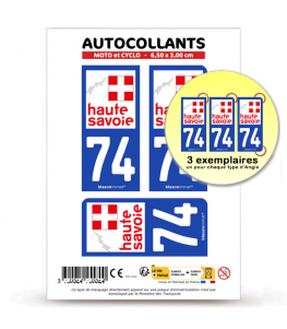 74 Haute-Savoie - Département | Autocollant plaque immatriculation