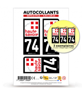 74 Haute-Savoie - Département | Autocollant plaque immatriculation