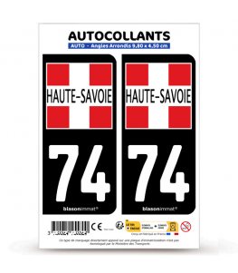 74 Haute-Savoie - Département II | Autocollant plaque immatriculation