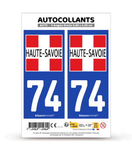 74 Haute-Savoie - Département II | Autocollant plaque immatriculation