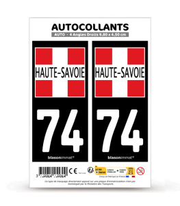 74 Haute-Savoie - Département II | Autocollant plaque immatriculation