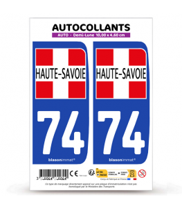 74 Haute-Savoie - Département II | Autocollant plaque immatriculation