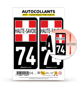 74 Haute-Savoie - Département II | Autocollant plaque immatriculation